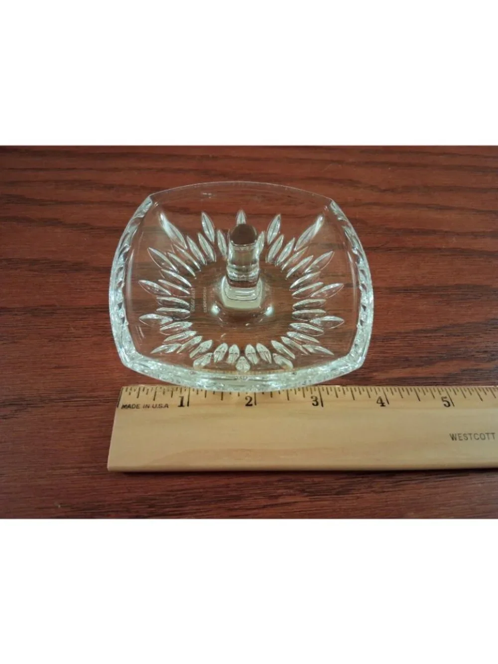 Ring Dish Holder By Vera Wang for Wedgwood Duchesse Square Crystal Vintage